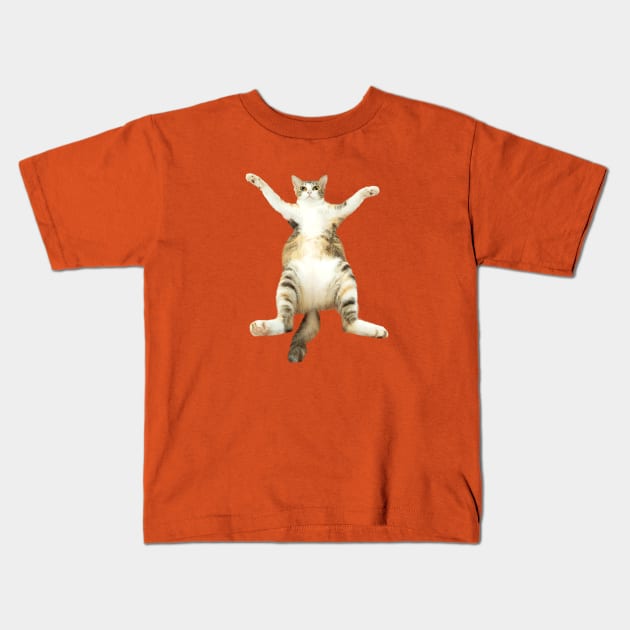 Kitty With Open Arms Kids T-Shirt by leBoosh-Designs